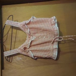 American Eagle Pink Gingham Top